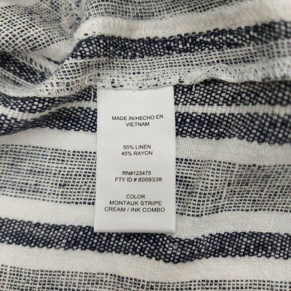Adrienne Vittadini Tunic Dress Womens Gray XXL Linen Blend Button Up Striped - Picture 12 of 12
